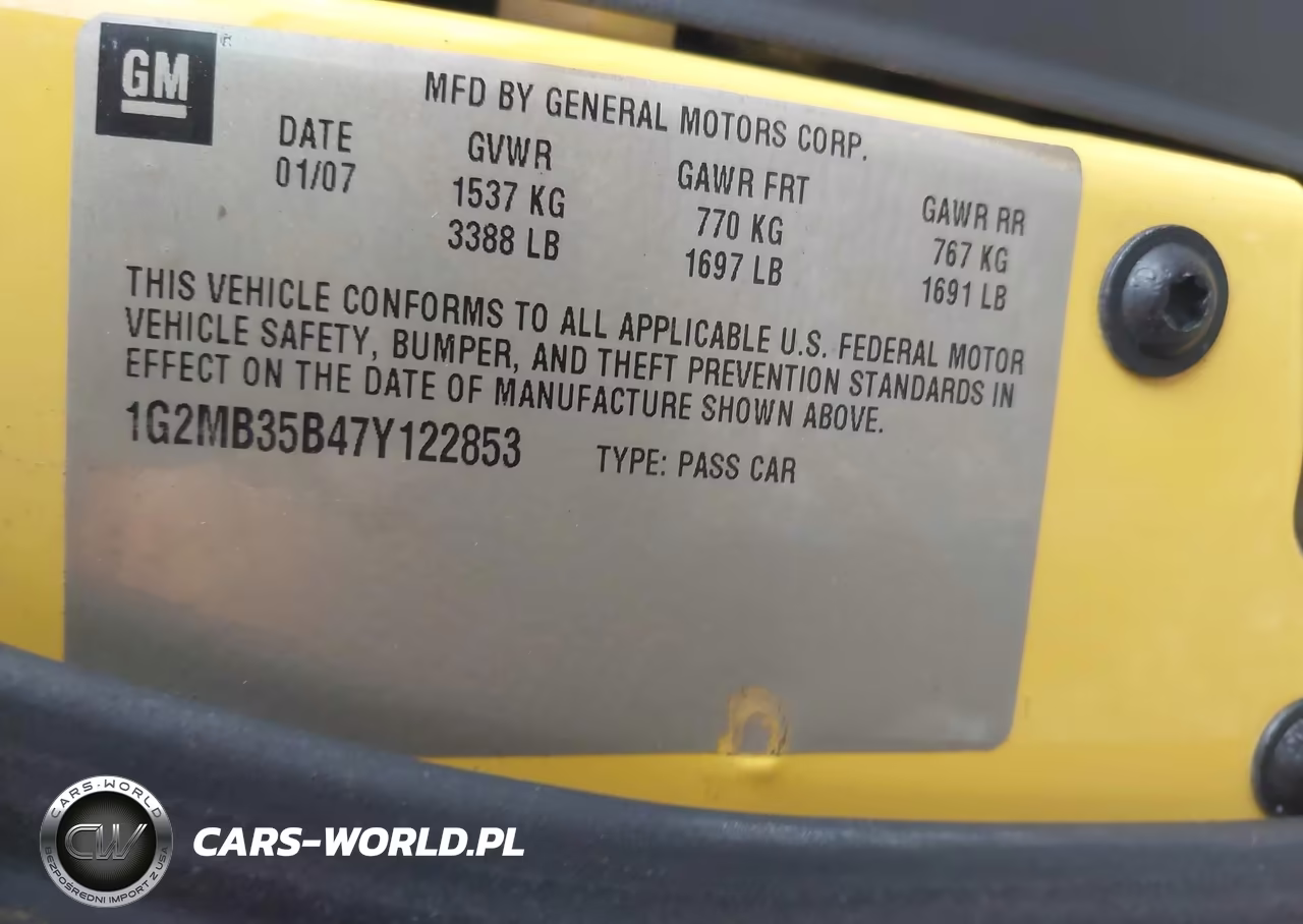 2007 Pontiac Solstice VIN:1G2MB35B47Y122853 - 9