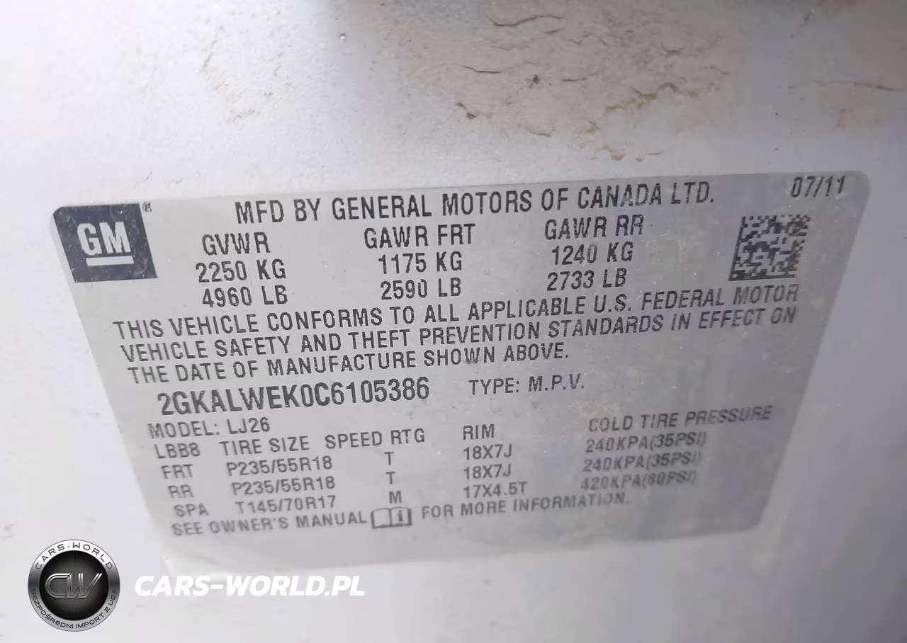 2012 GMC Terrain Slt-2 VIN:2GKALWEK0C6105386 - 9