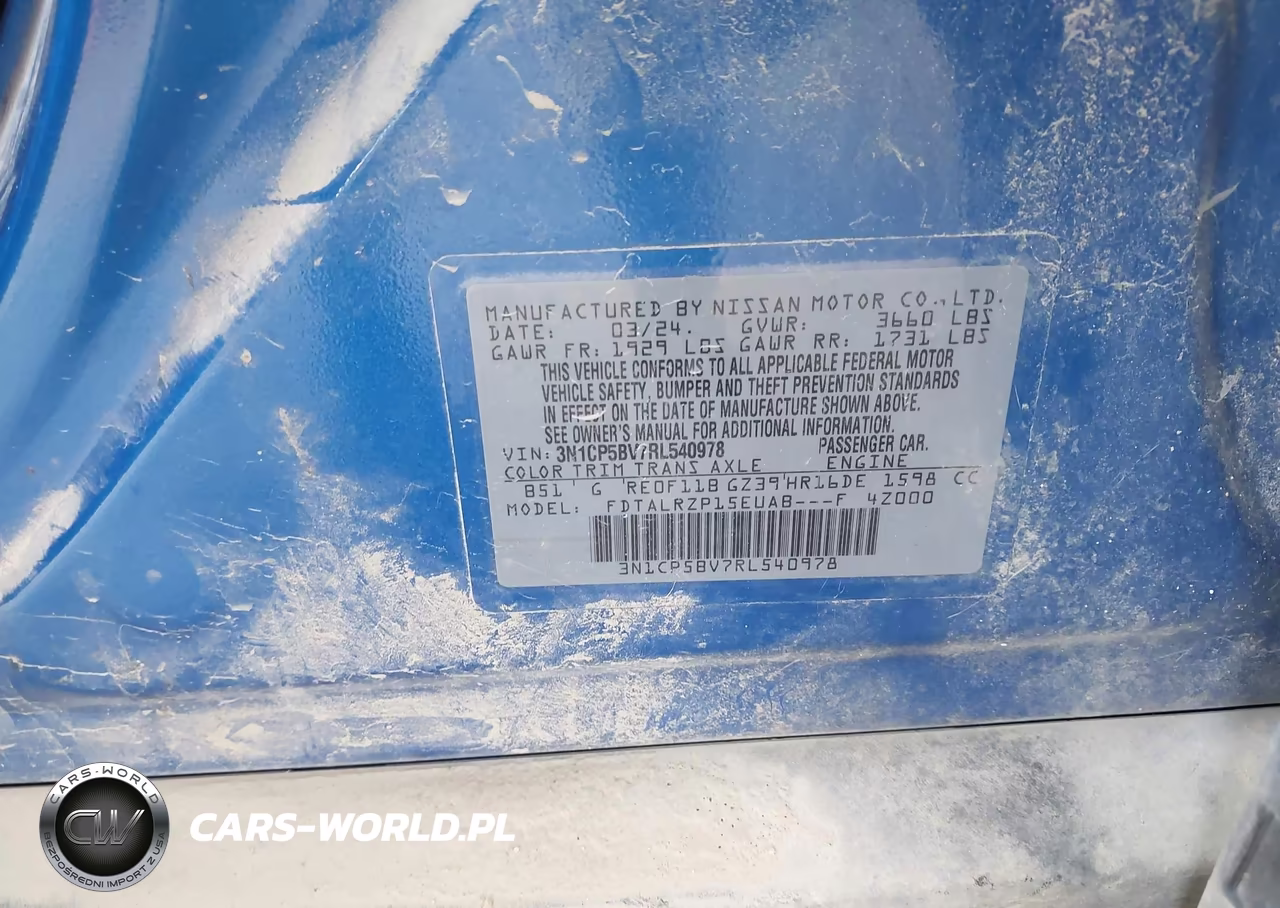 2024 Nissan Kicks S Xtronic Cvt VIN:3N1CP5BV7RL540978 - 9