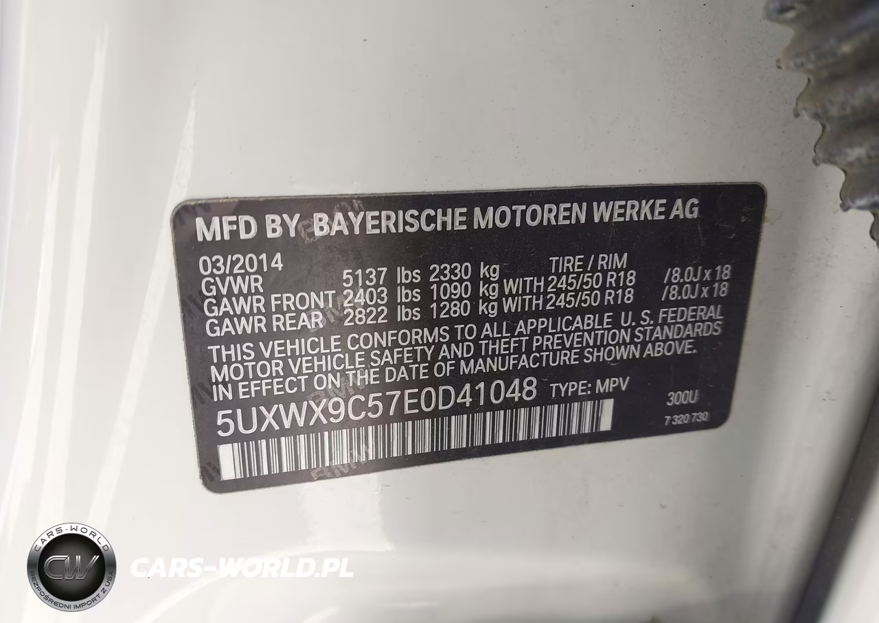 2014 BMW X3 xDrive28I VIN:5UXWX9C57E0D41048 - 9