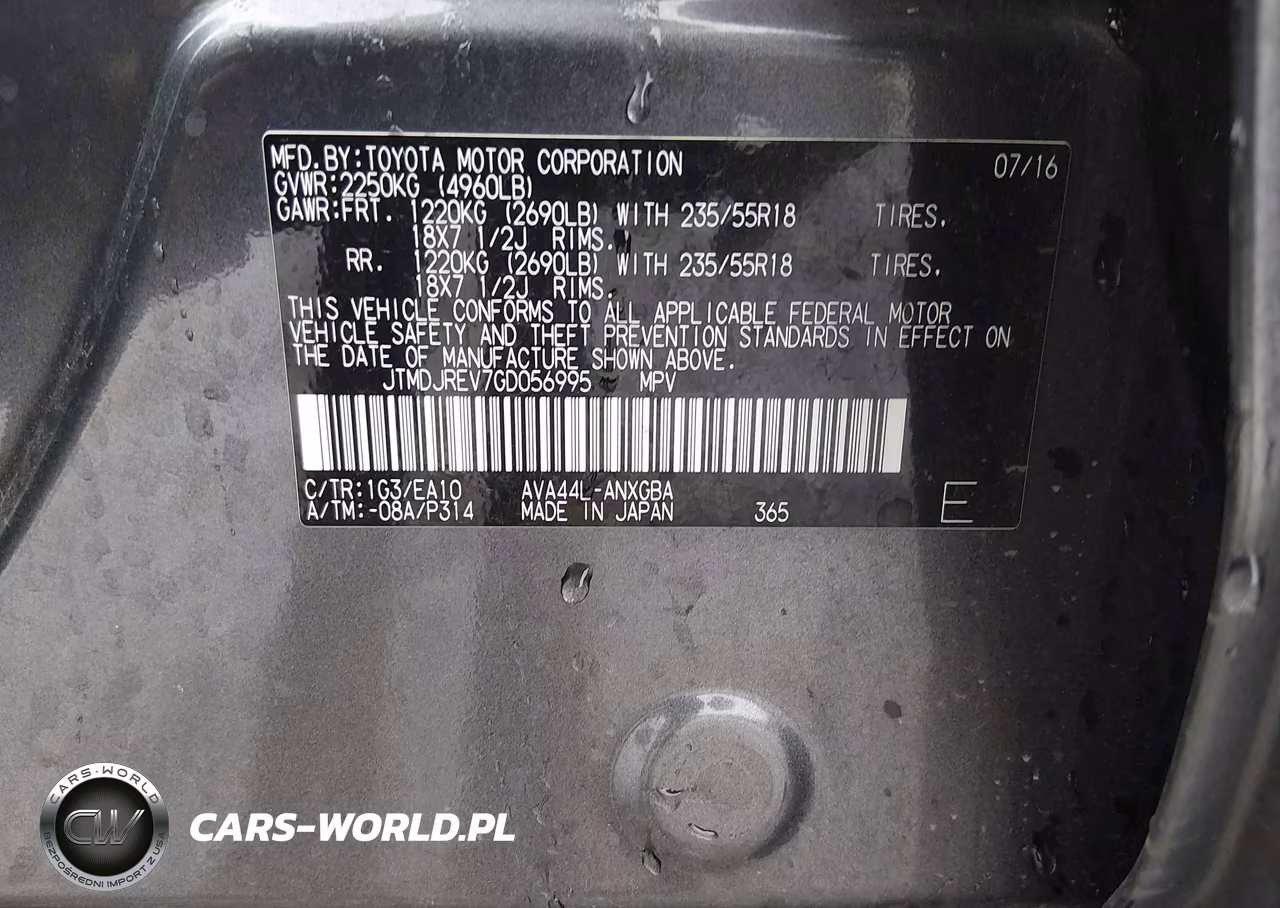 2016 Toyota Rav4 Hybrid Limited VIN:JTMDJREV7GD056995 - 9