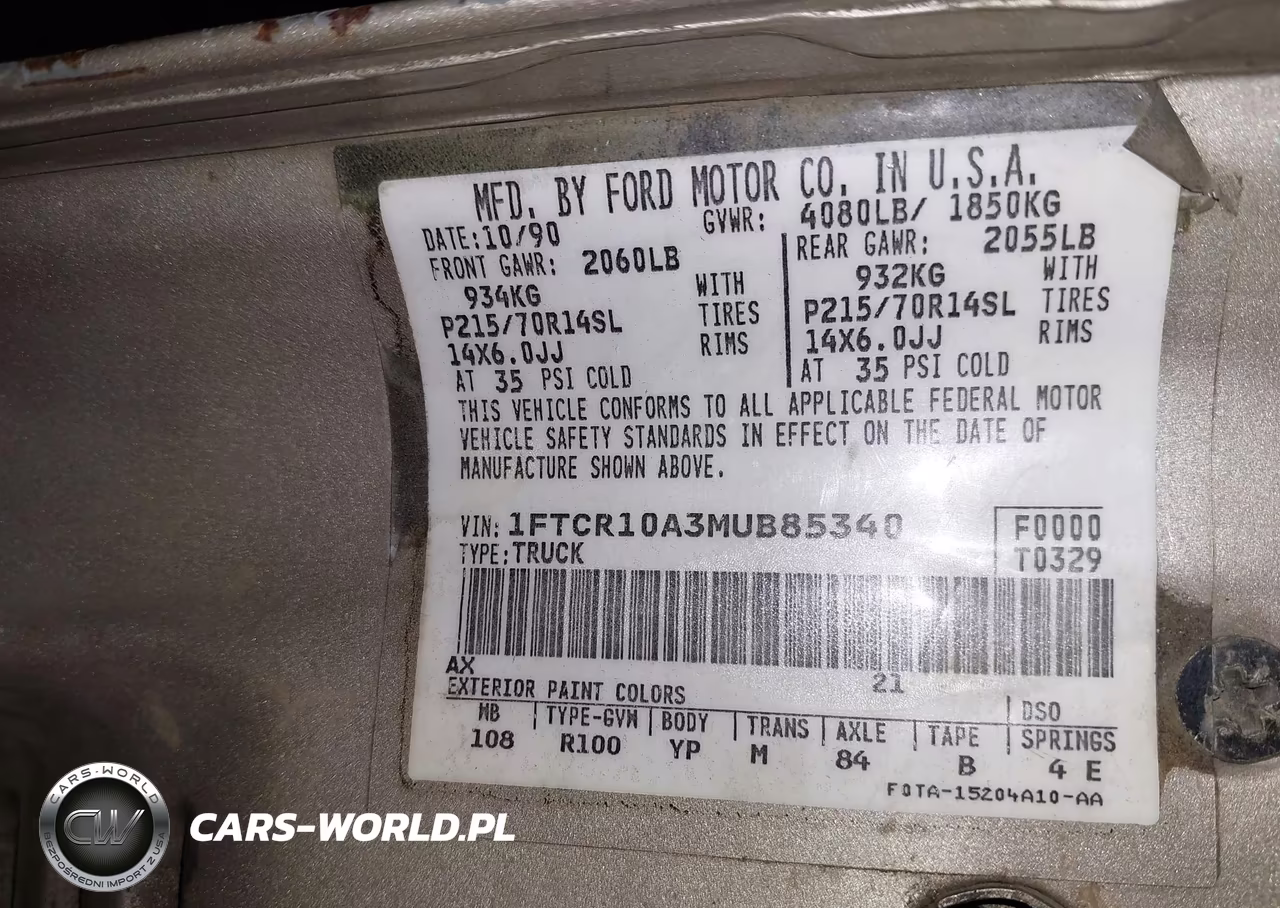 1991 Ford Ranger VIN:1FTCR10A3MUB85340 - 9