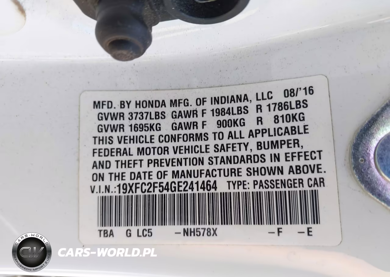 2016 Honda Civic Lx VIN:19XFC2F54GE241464 - 9