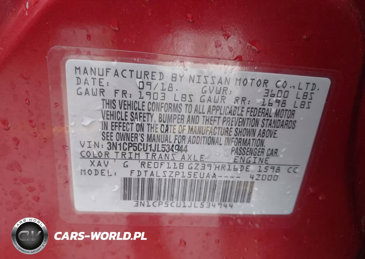 2018 Nissan Kicks Sv VIN:3N1CP5CU1JL534944 - 9