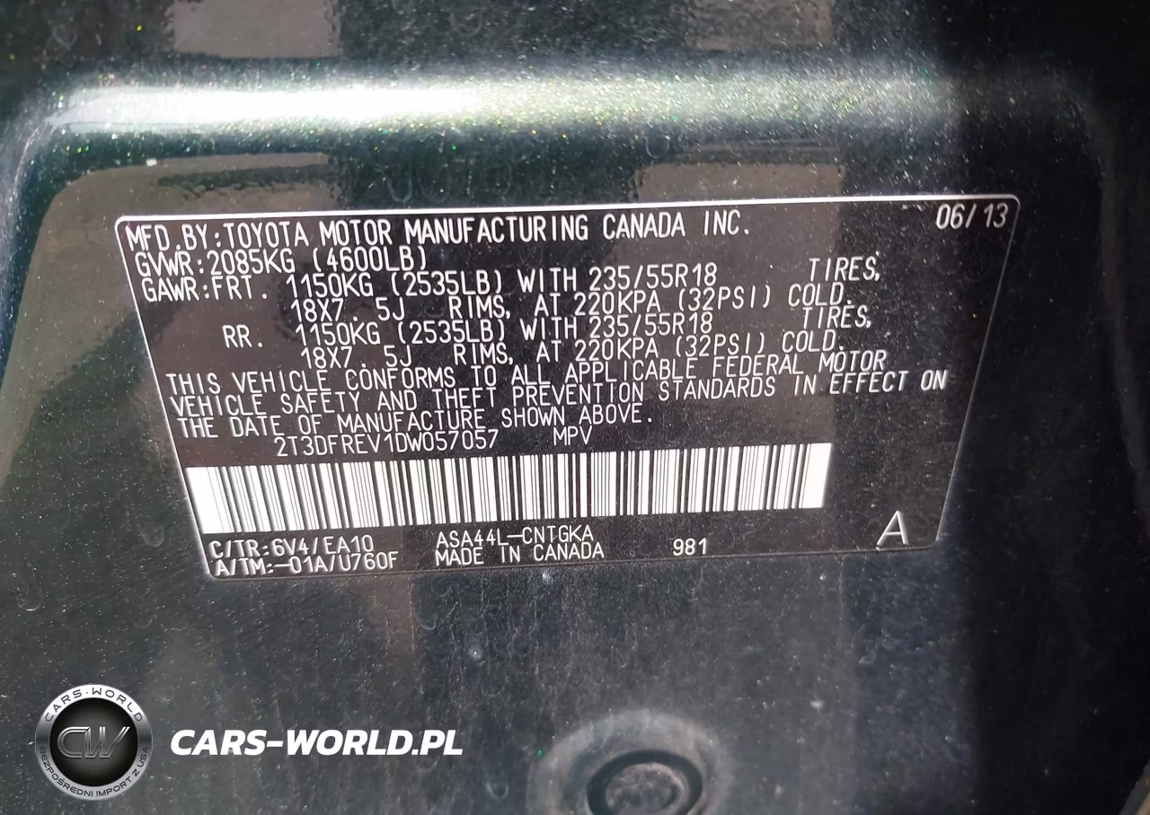 2013 Toyota Rav4 Limited VIN:2T3DFREV1DW057057 - 9
