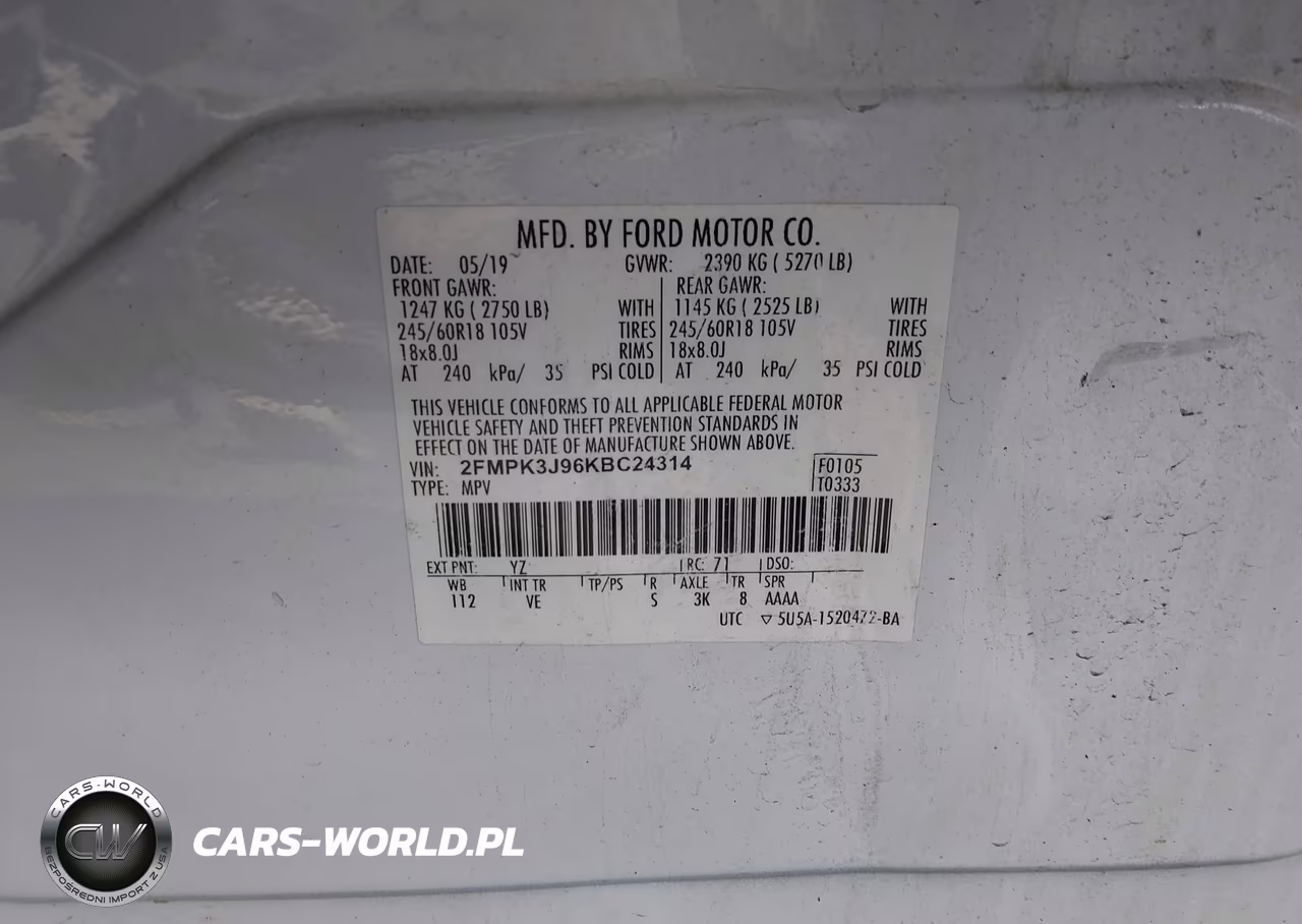 2019 Ford Edge Sel VIN:2FMPK3J96KBC24314 - 9