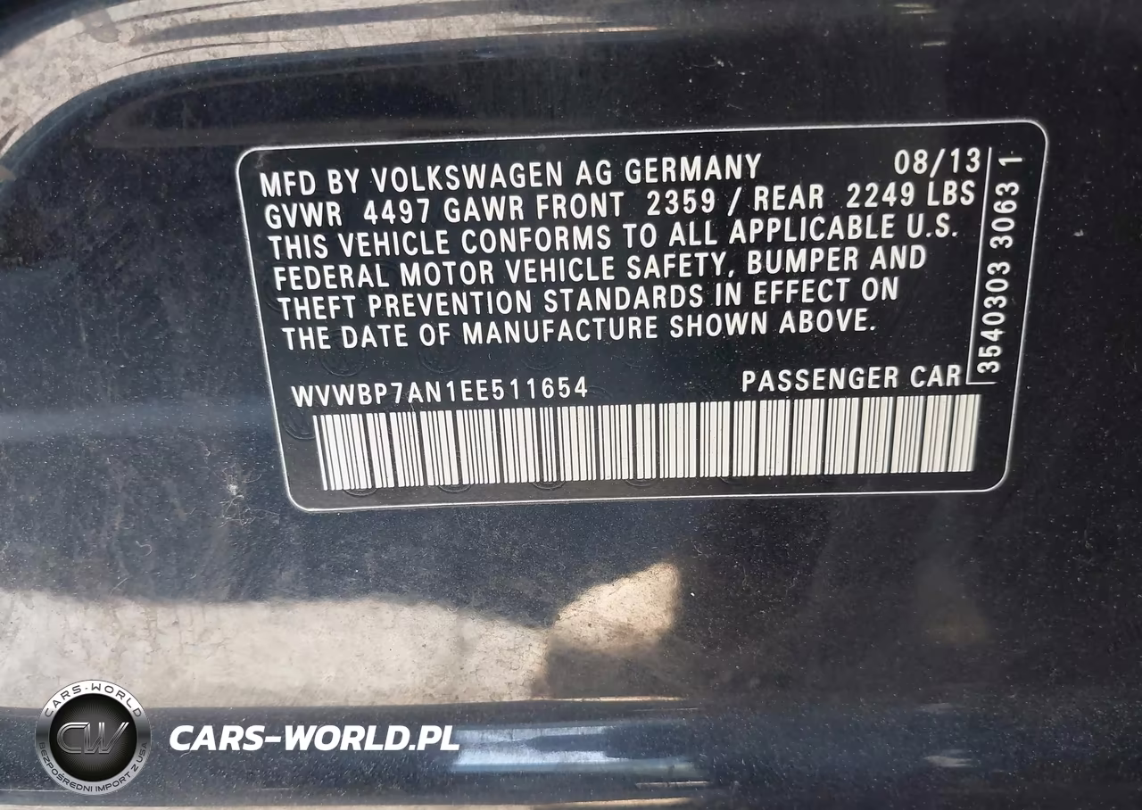 2014 Volkswagen Cc 2.0T R-Line VIN:WVWBP7AN1EE511654 - 9