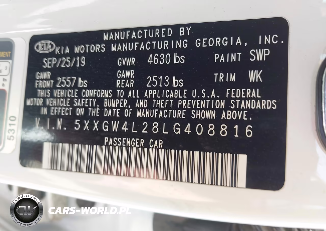 2020 Kia Optima Sx Turbo VIN:5XXGW4L28LG408816 - 9