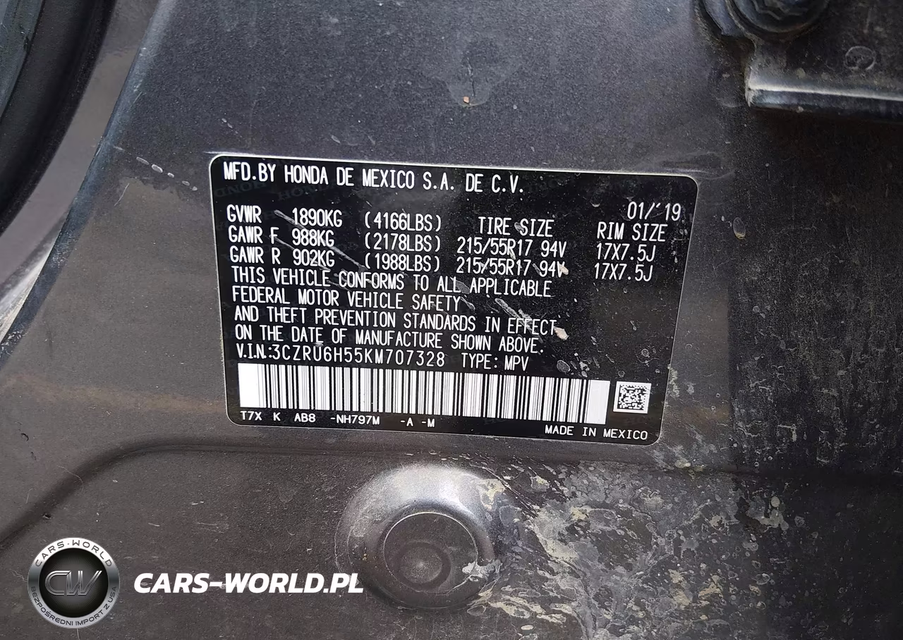 2019 Honda Hr-V Ex VIN:3CZRU6H55KM707328 - 9