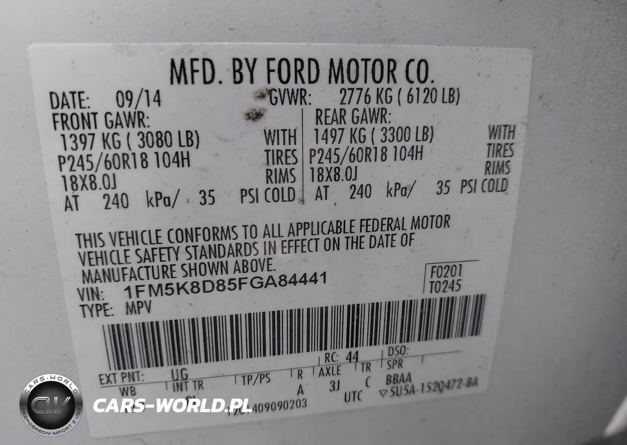 2015 Ford Explorer Xlt VIN:1FM5K8D85FGA84441 - 9