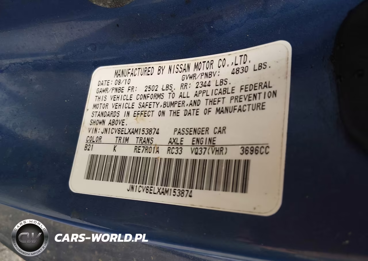 2010 Infiniti G37X VIN:JN1CV6ELXAM153874 - 9