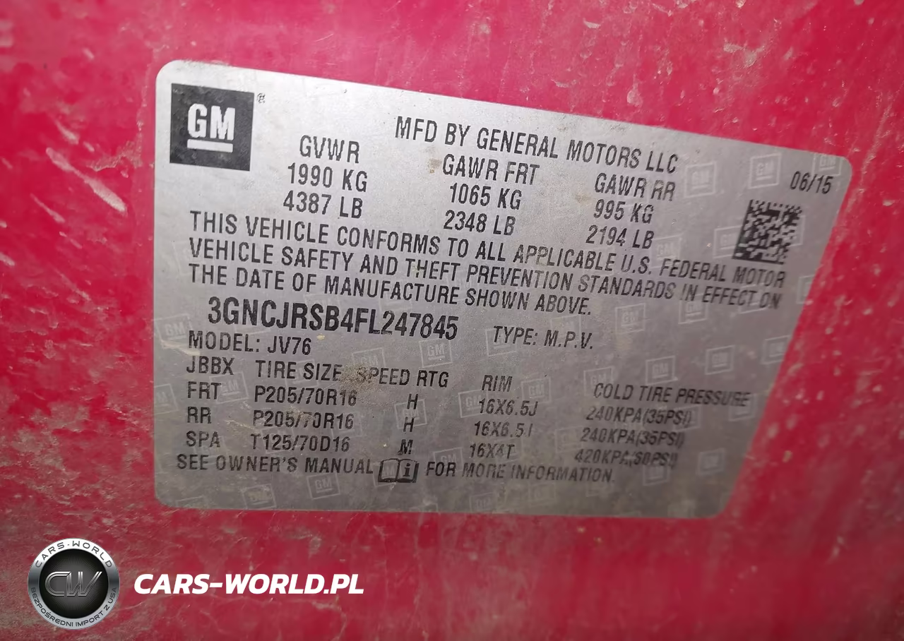 2015 Chevrolet Trax Lt VIN:3GNCJRSB4FL247845 - 9