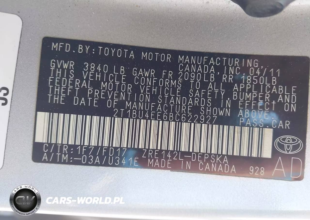 2011 Toyota Corolla S VIN:2T1BU4EE6BC622927 - 9