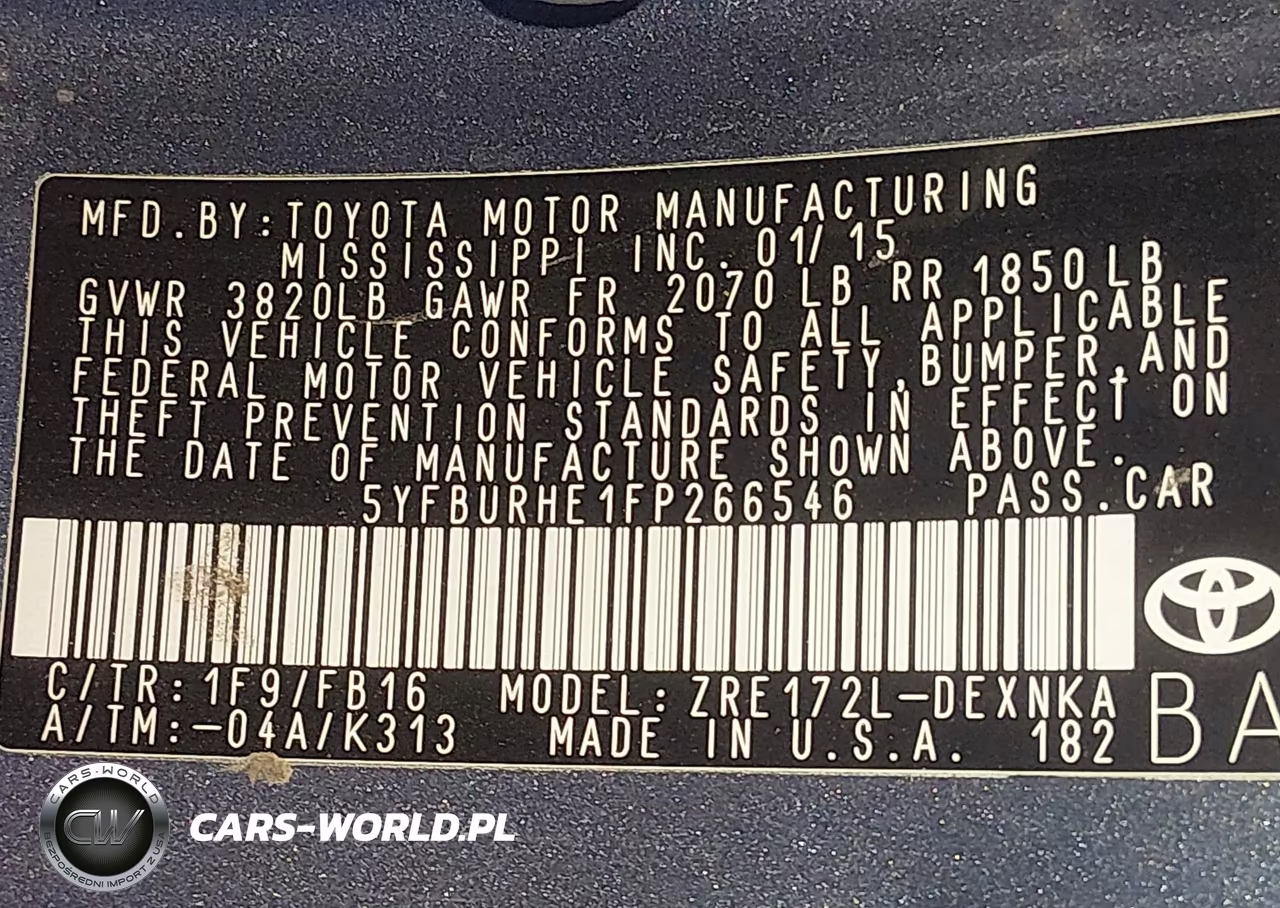 2015 Toyota Corolla Le VIN:5YFBURHE1FP266546 - 9