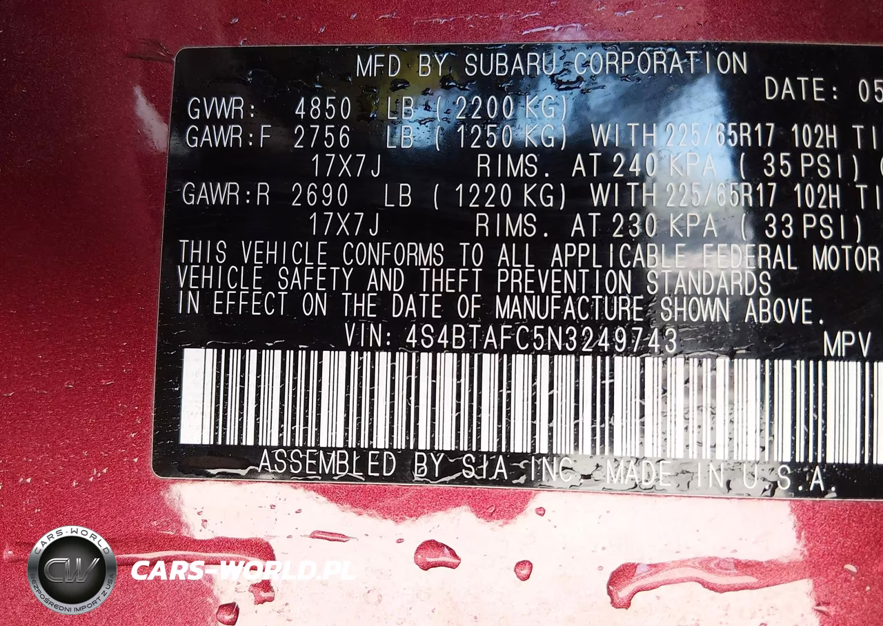2022 Subaru Outback Premium VIN:4S4BTAFC5N3249743 - 9