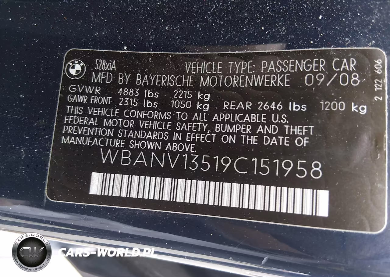 2009 BMW 528I xDrive VIN:WBANV13519C151958 - 9