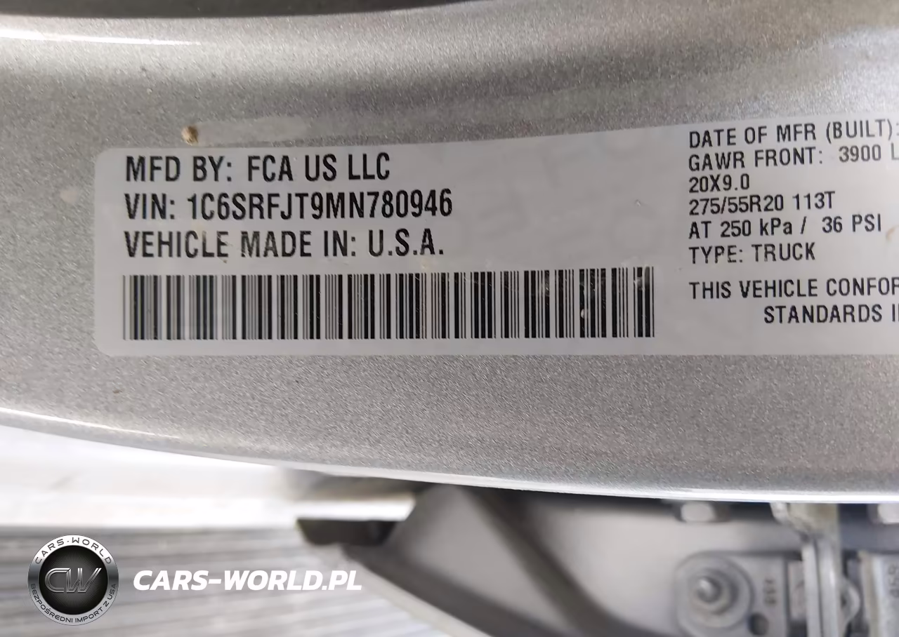 2021 Ram 1500 Laramie 4X4 5'7 Box VIN:1C6SRFJT9MN780946 - 9