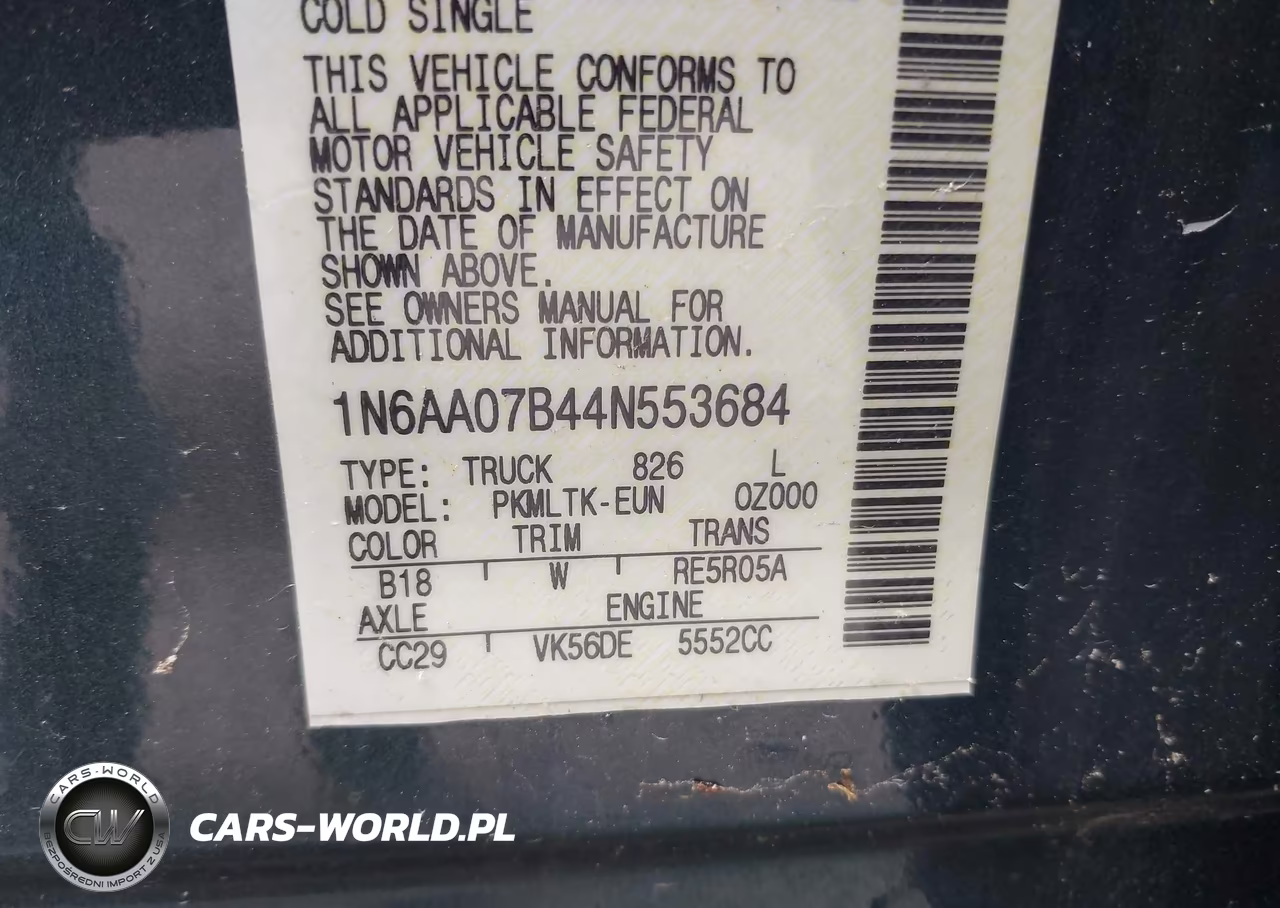 2004 Nissan Titan Se VIN:1N6AA07B44N553684 - 9