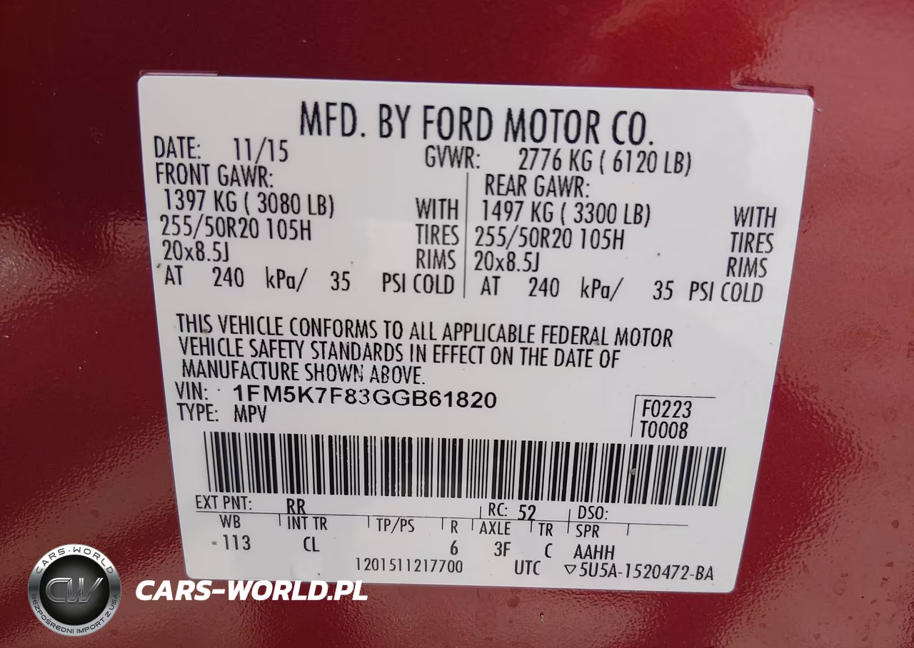 2016 Ford Explorer Limited VIN:1FM5K7F83GGB61820 - 9