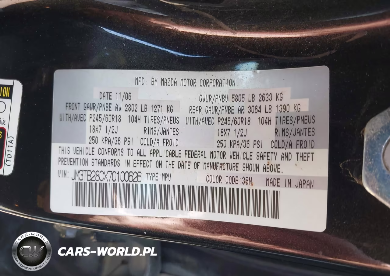 2007 Mazda Cx-9 Touring VIN:JM3TB28CX70100626 - 9