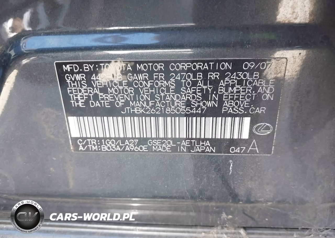 2008 Lexus Is 250 VIN:JTHBK262185055447 - 9