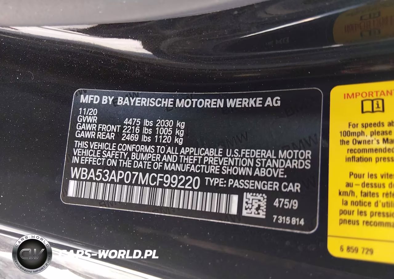 2021 BMW 430I VIN:WBA53AP07MCF99220 - 9