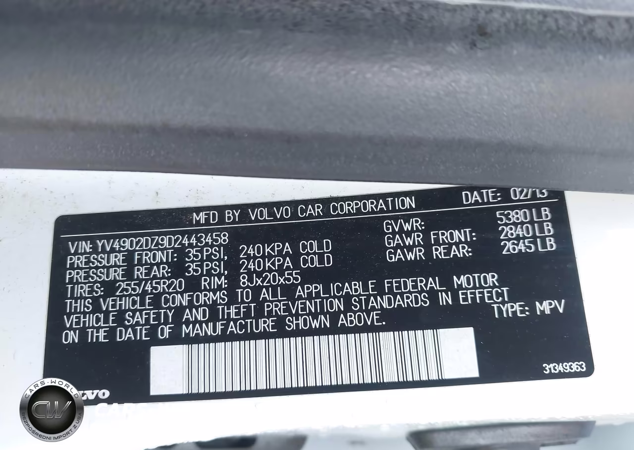 2013 Volvo Xc60 T6 VIN:YV4902DZ9D2443458 - 9