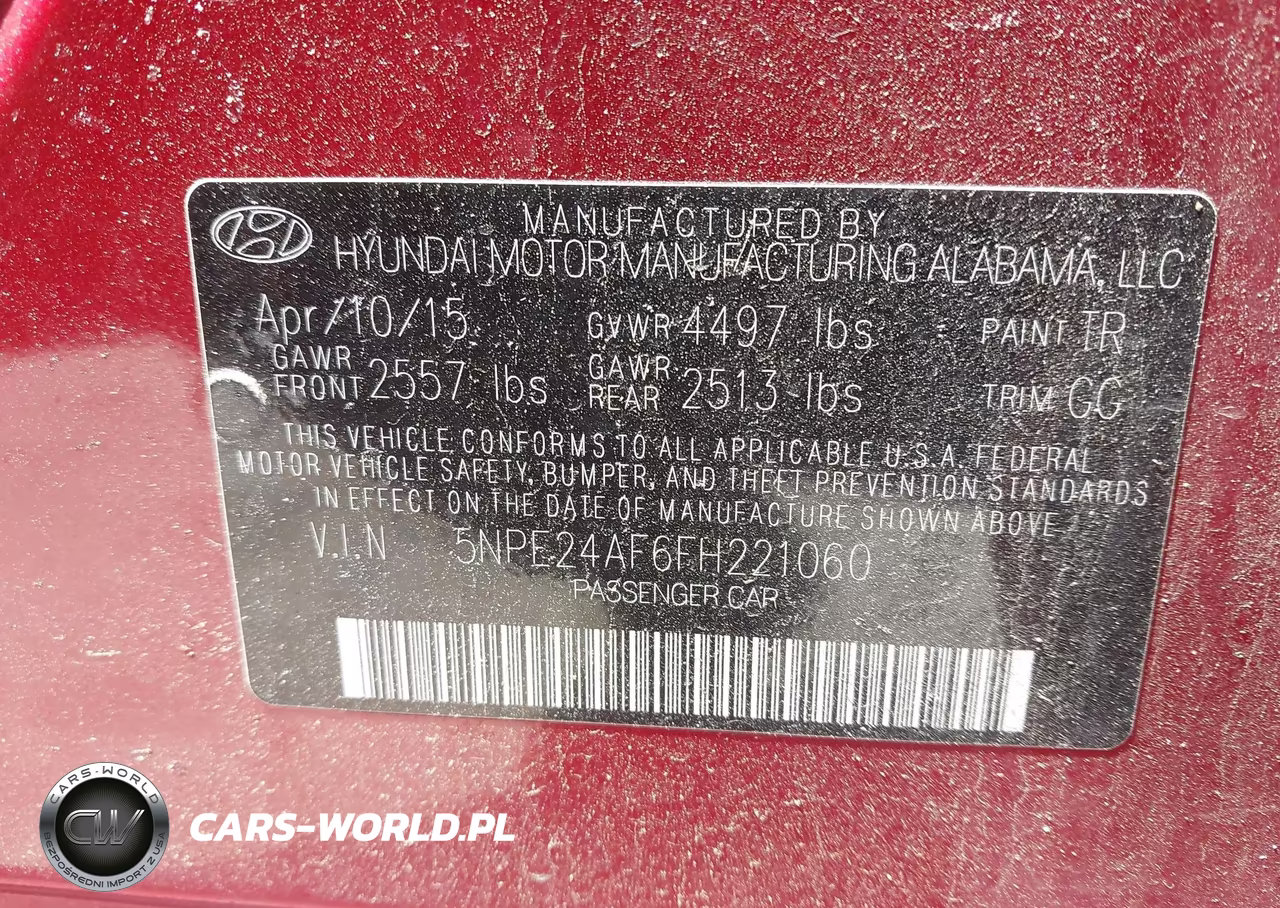 2015 Hyundai Sonata Se VIN:5NPE24AF6FH221060 - 9