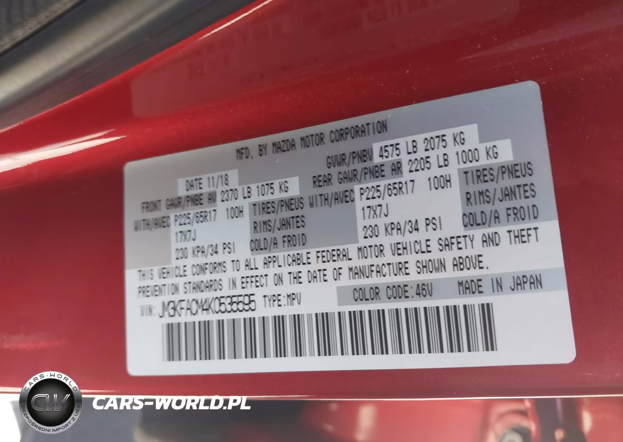 2019 Mazda Cx-5 Touring VIN:JM3KFACM4K0535595 - 9