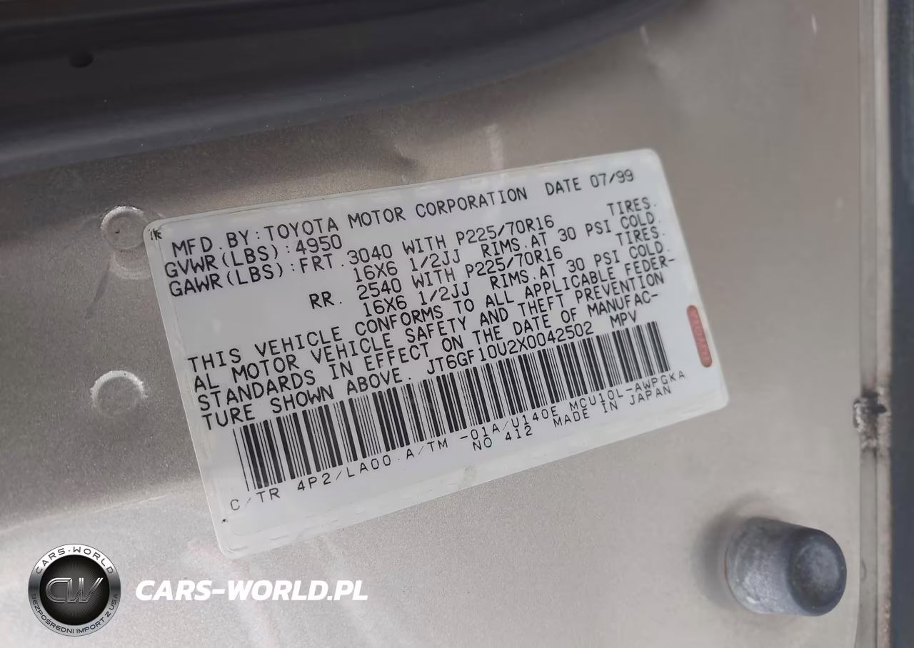 1999 Lexus Rx 300 VIN:JT6GF10U2X0042502 - 9