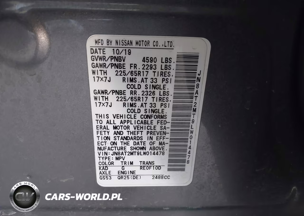 2020 Nissan Rogue Sv Fwd VIN:JN8AT2MT9LW014478 - 9