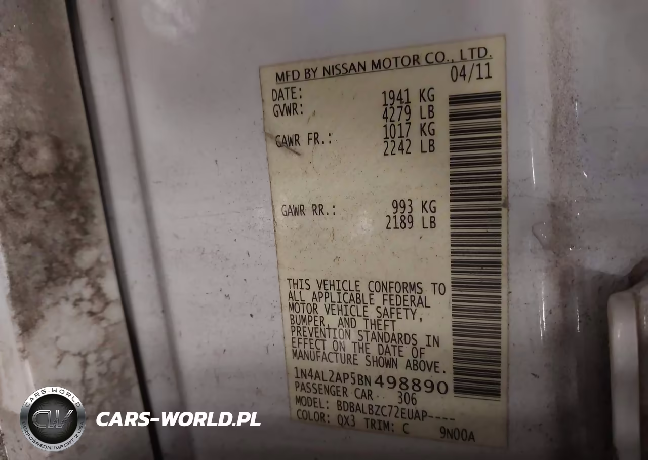 2011 Nissan Altima 2.5 S VIN:1N4AL2AP5BN498890 - 9