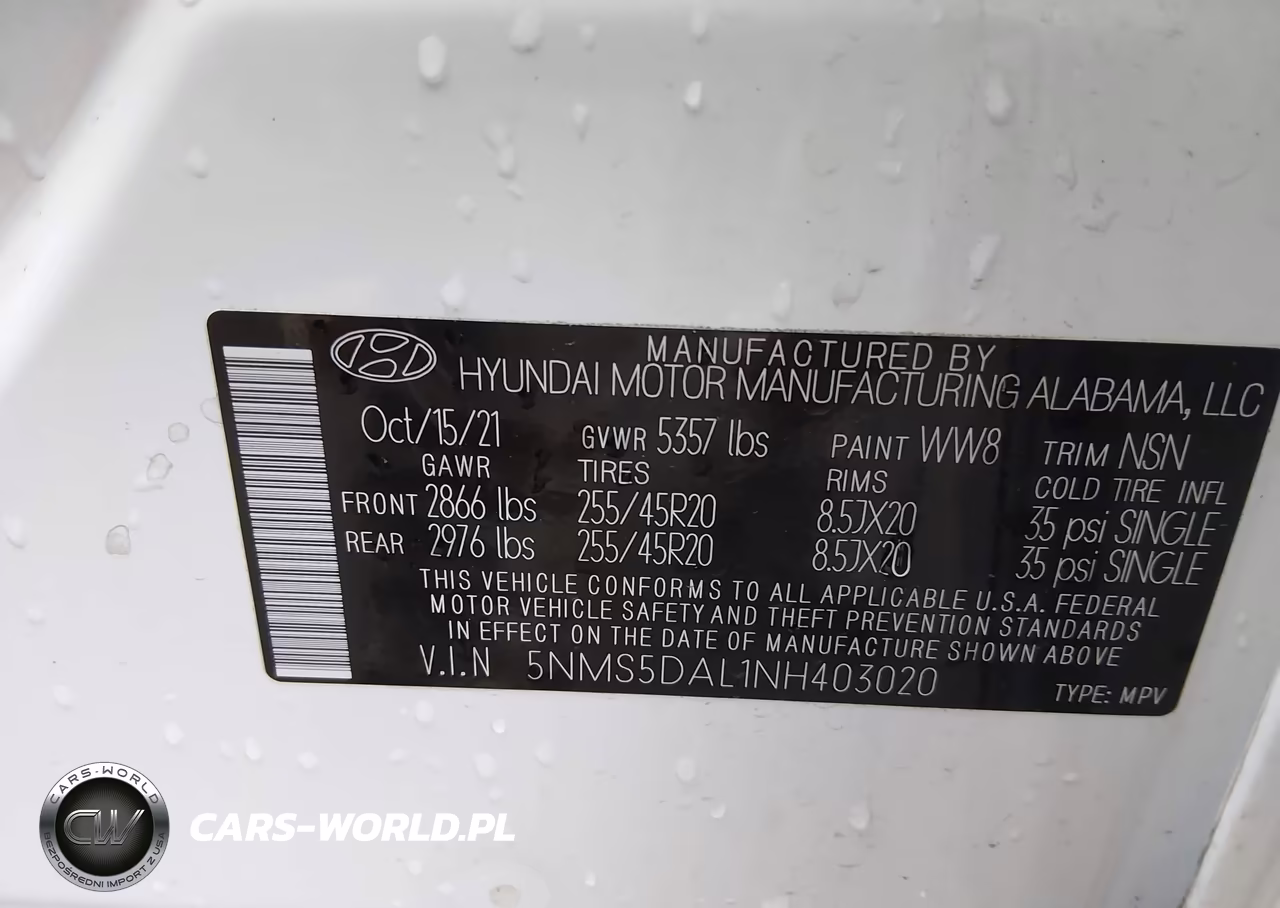 2022 Hyundai Santa Fe Calligraphy VIN:5NMS5DAL1NH403020 - 9