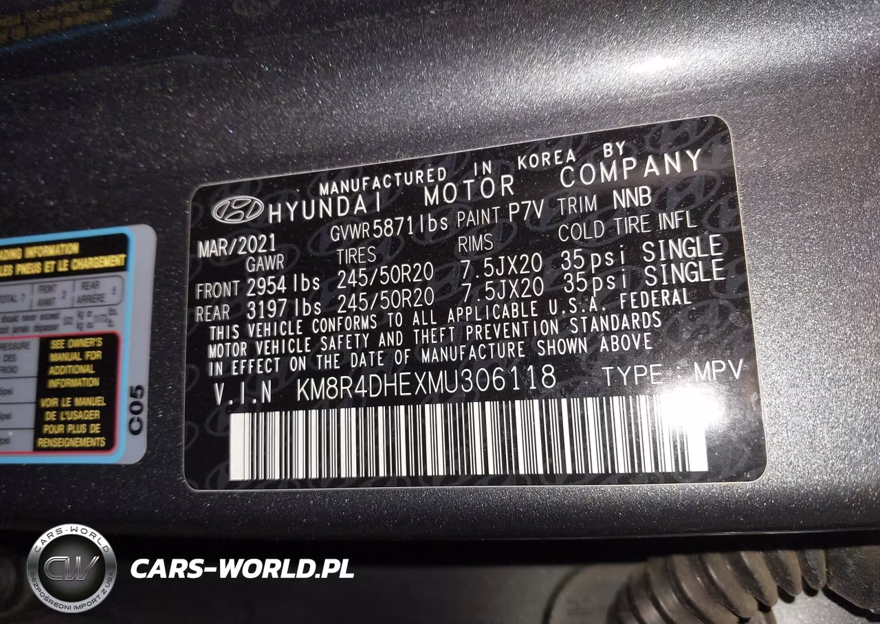 2021 Hyundai Palisade Sel VIN:KM8R4DHEXMU306118 - 9
