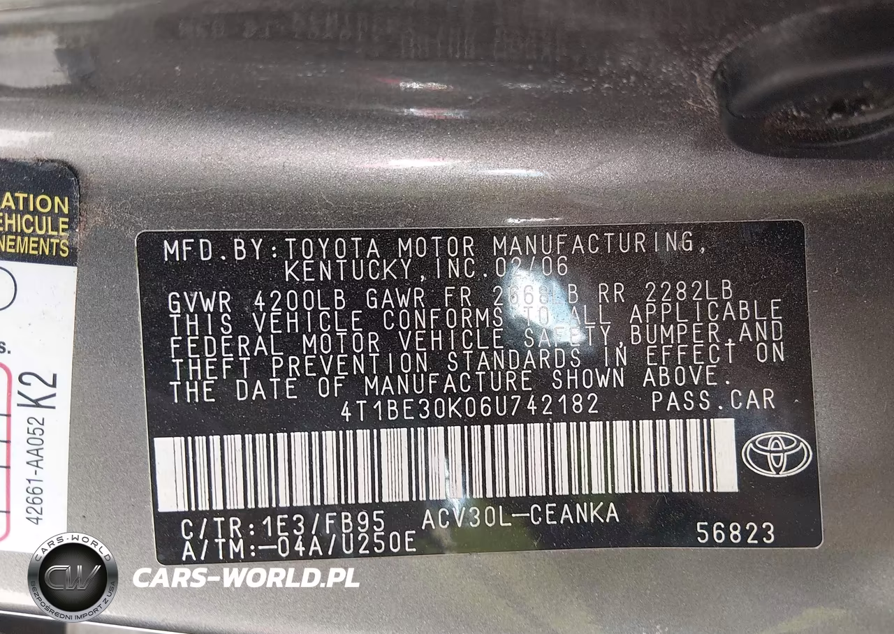 2006 Toyota Camry Le VIN:4T1BE30K06U742182 - 9