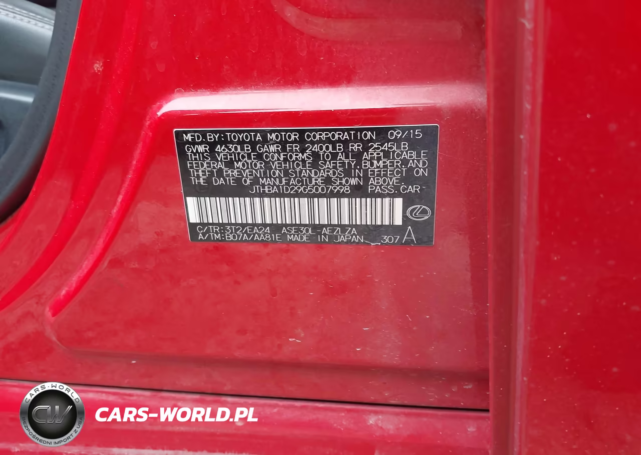 2016 Lexus Is 200T VIN:JTHBA1D29G5007998 - 9