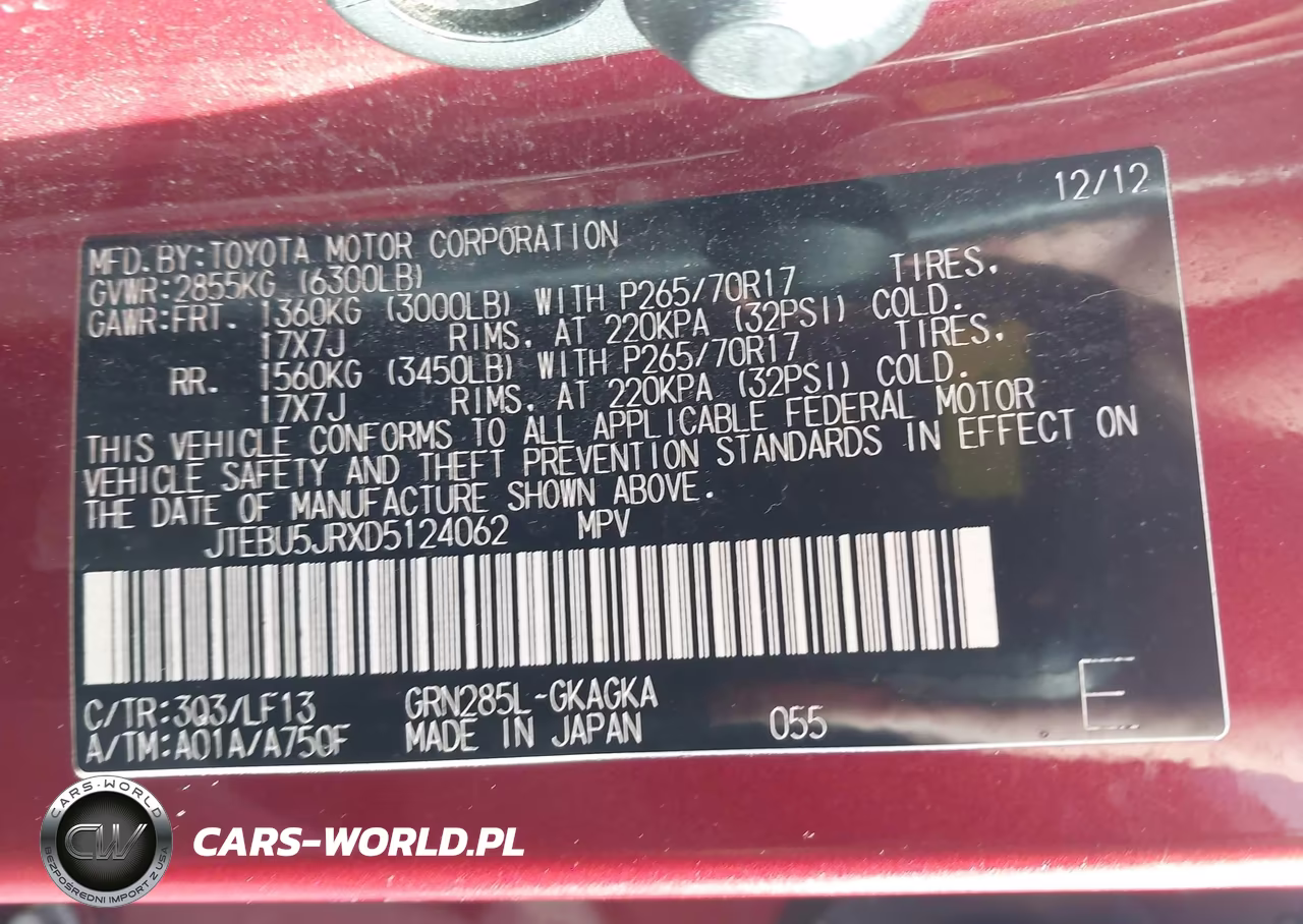 2013 Toyota 4Runner Sr5 VIN:JTEBU5JRXD5124062 - 9