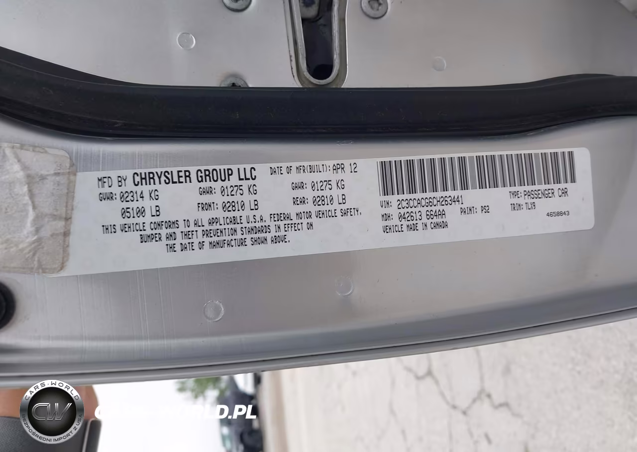 2012 Chrysler 300 Limited VIN:2C3CCACG6CH263441 - 9