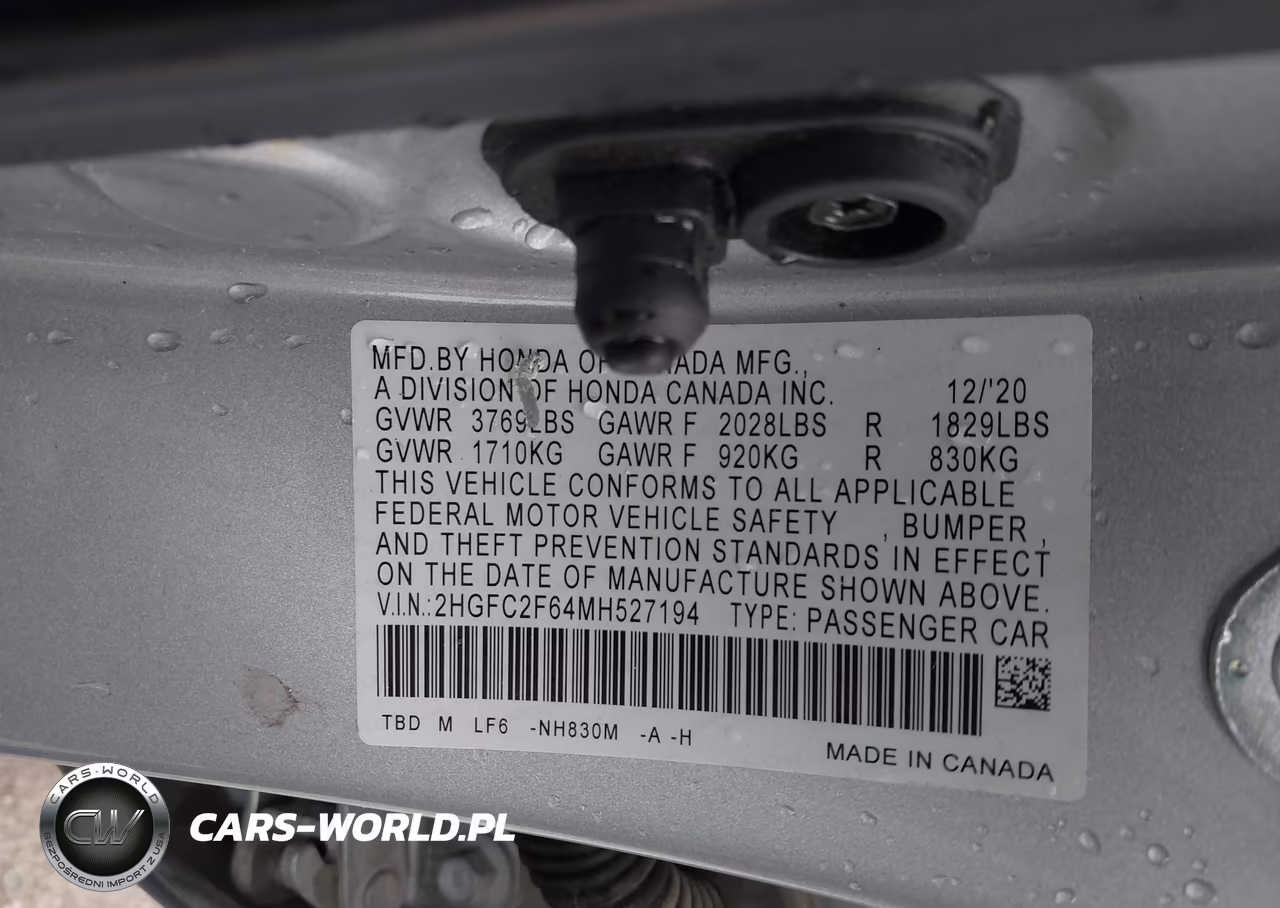 2021 Honda Civic Lx VIN:2HGFC2F64MH527194 - 9