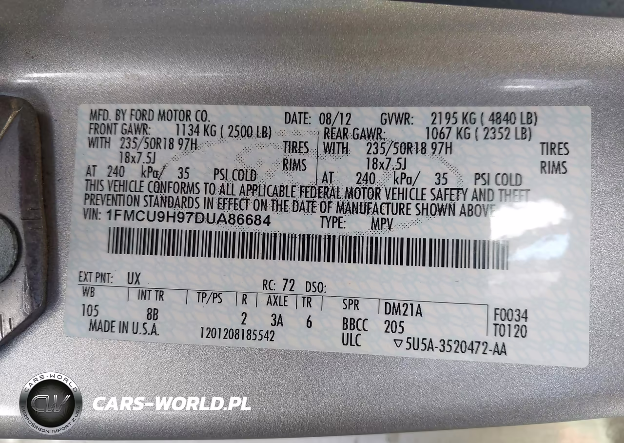 2013 Ford Escape Sel VIN:1FMCU9H97DUA86684 - 9
