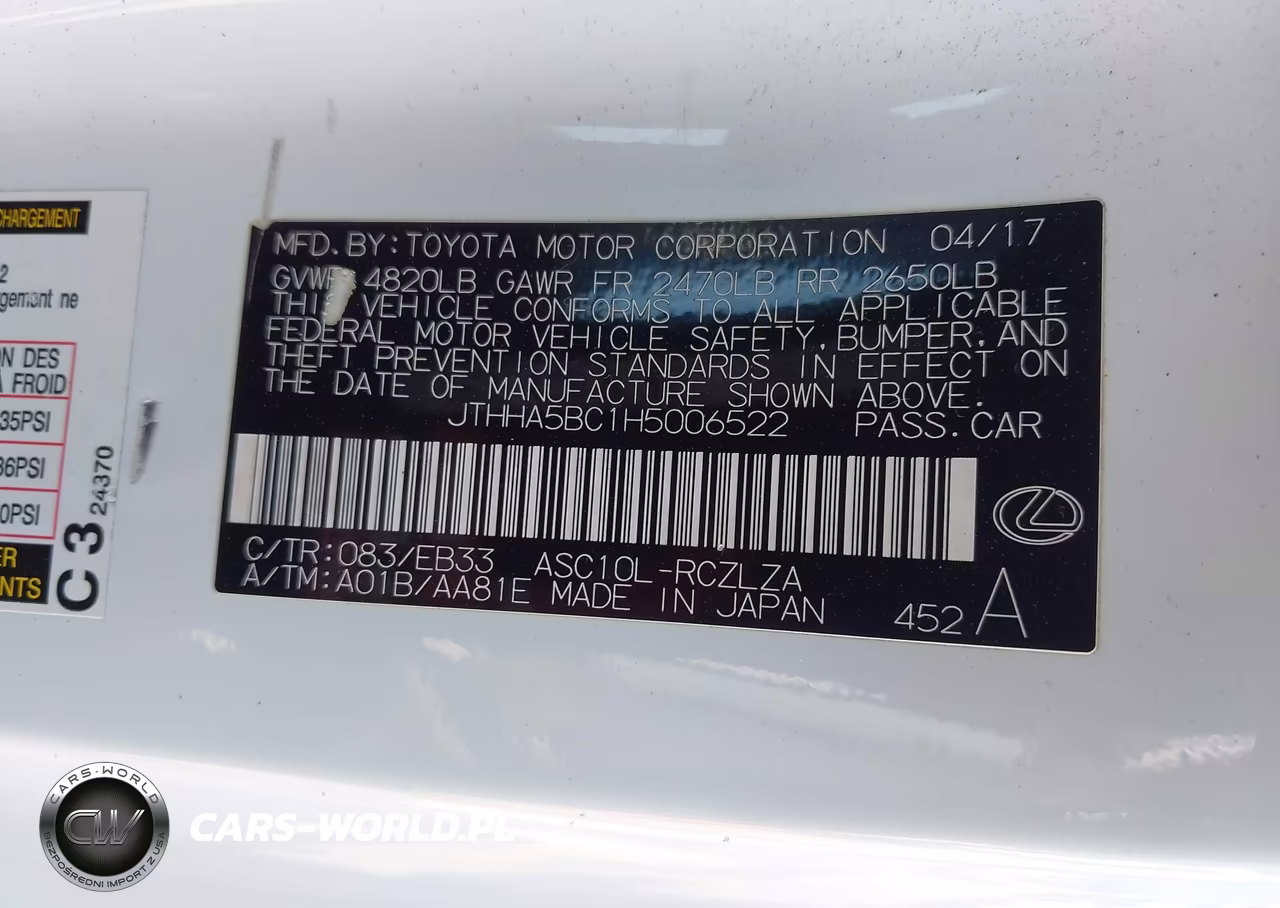 2017 Lexus Rc 200T VIN:JTHHA5BC1H5006522 - 9