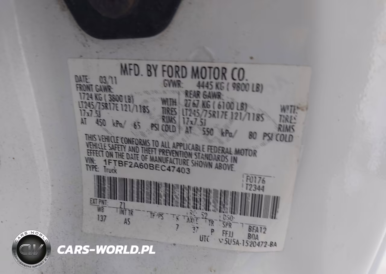 2011 Ford F-250 Xl VIN:1FTBF2A60BEC47403 - 9