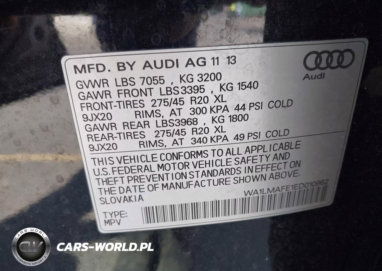 2014 Audi Q7 3.0 Tdi Premium VIN:WA1LMAFE1ED010962 - 9