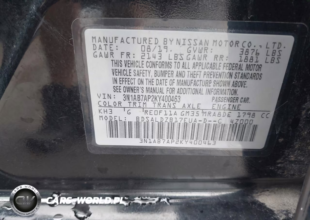 2019 Nissan Sentra Sv VIN:3N1AB7AP2KY400463 - 9