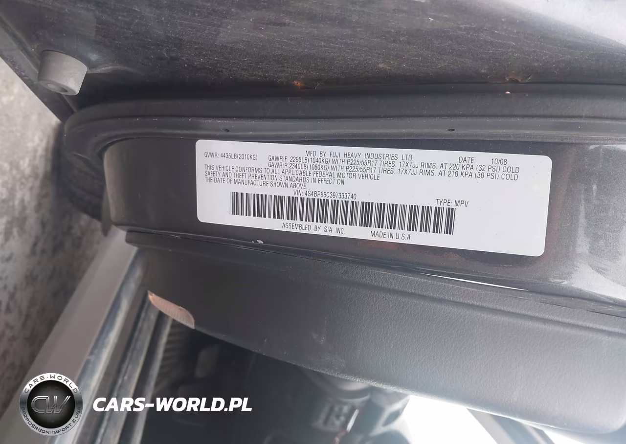 2009 Subaru Outback 2.5I Limited VIN:4S4BP66C397333740 - 9