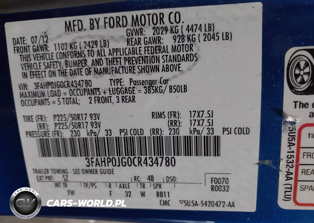 2012 Ford Fusion Sel VIN:3FAHP0JG0CR434780 - 9