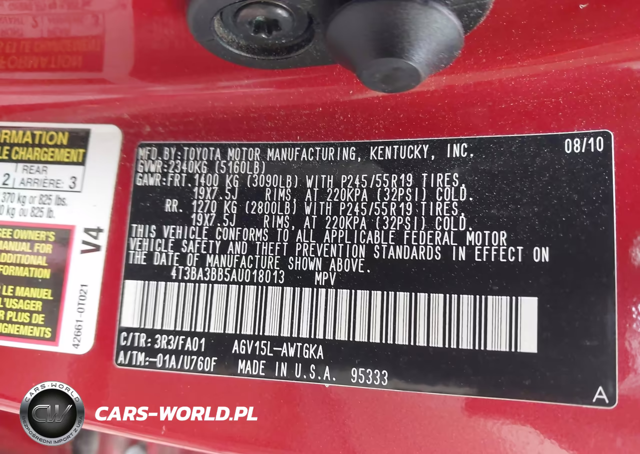 2010 Toyota Venza VIN:4T3BA3BB5AU018013 - 9
