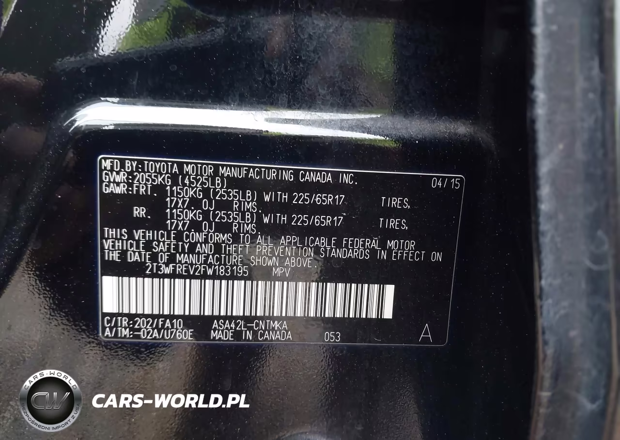 2015 Toyota Rav4 Xle VIN:2T3WFREV2FW183195 - 9