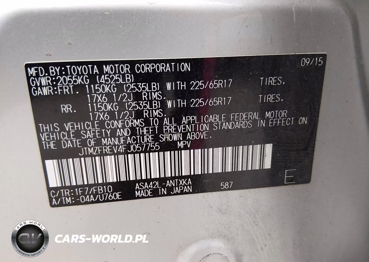 2015 Toyota Rav4 Le VIN:JTMZFREV4FJ057755 - 9