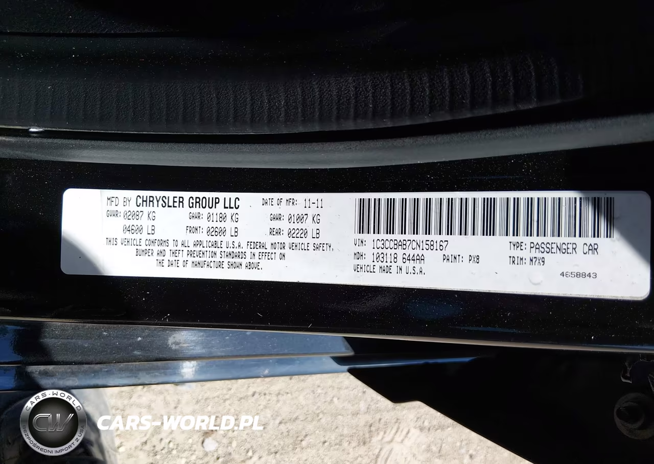 2012 Chrysler 200 Lx VIN:1C3CCBAB7CN158167 - 9